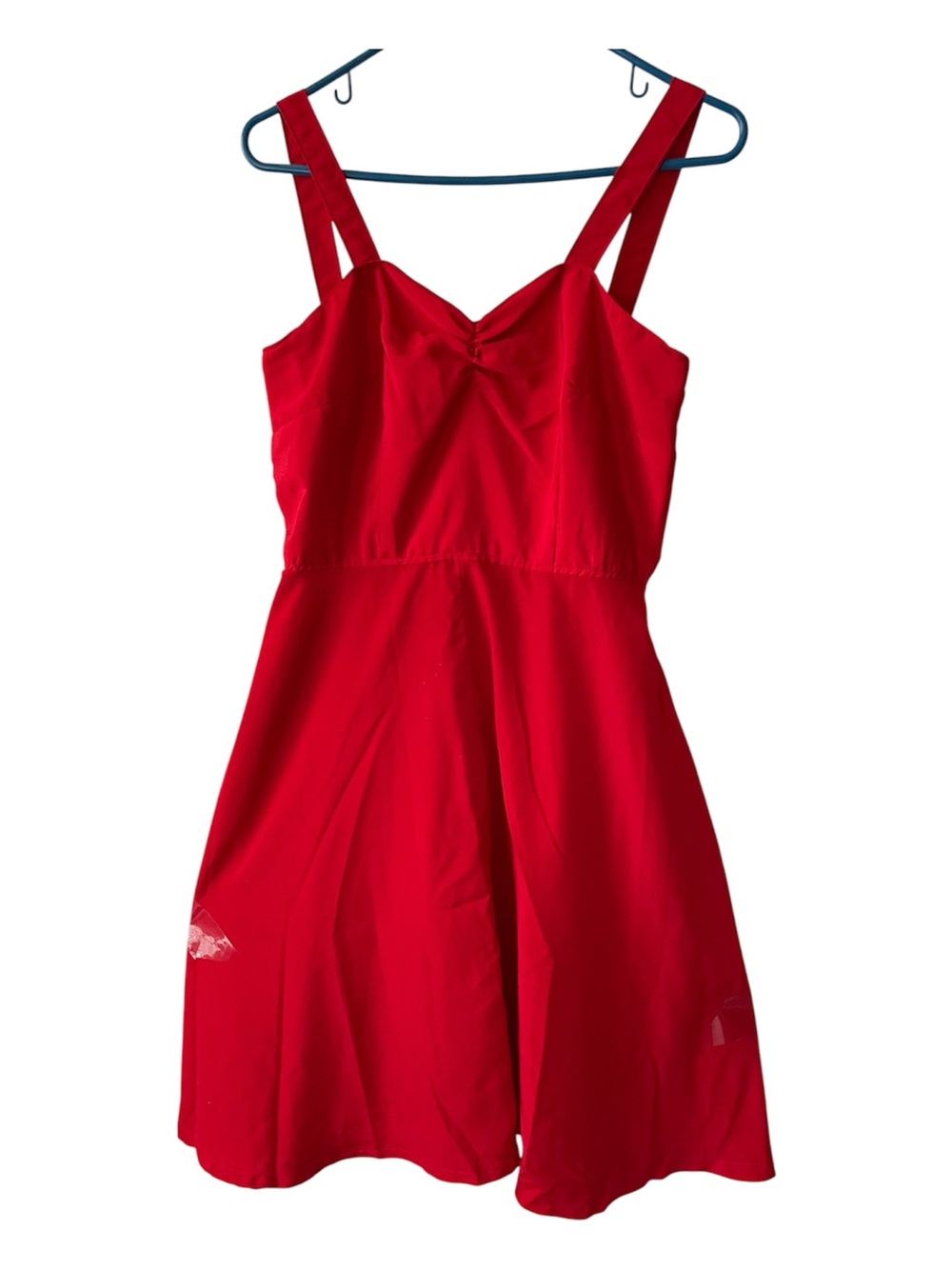 Vintage Red silk feel Sundress with Wide Straps